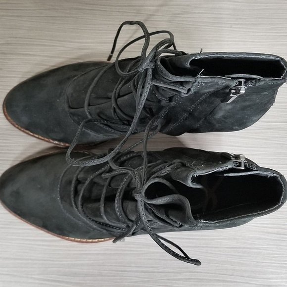 Sam Edelman Millard Lace-Up Bootie, Black Leather, Womens Size 7 M / 37 - Picture 8 of 10